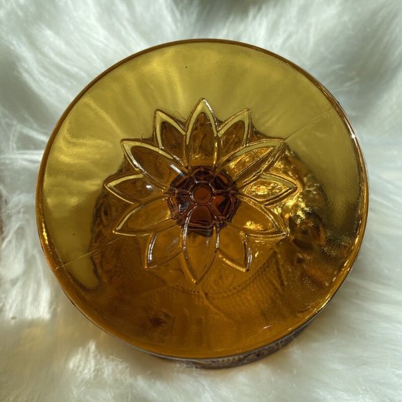 2 Vintage Amber Glass Cocktail Dessert Barware Ice Cream Fruit Cups Candy Dish - Picture 3 of 8